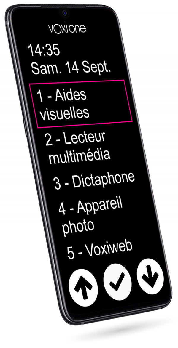 VOXIONE, smartphone, loupe et machine à lire: écran de 6,4'', avec gros caractères