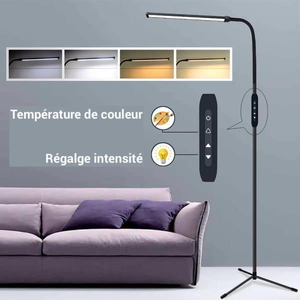 lampadaire basse vision avec température de couleur ajustable